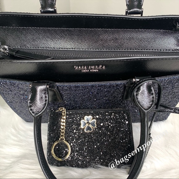 Kate Spade Cameron MD Glitter Satchel Purse Set - Picture 6 of 8